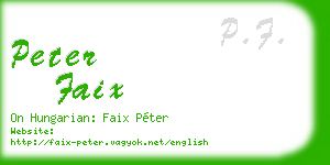 peter faix business card